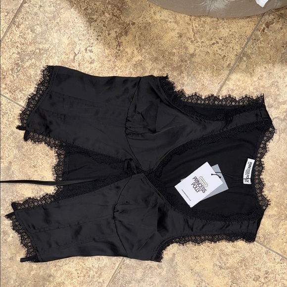 Princess Polly Mavie Satin Set Black - Picture 2 of 4